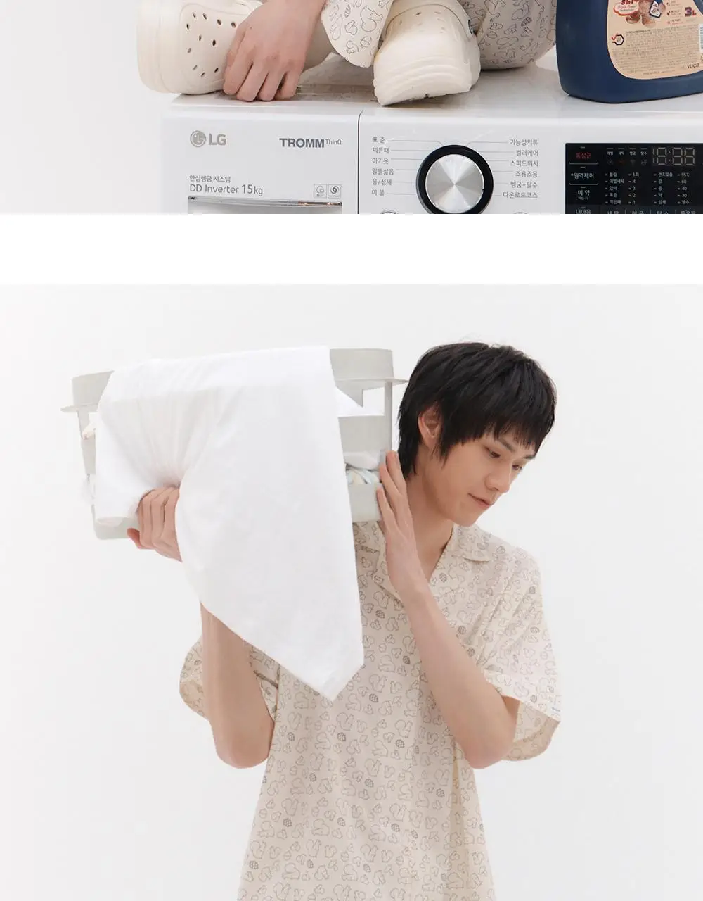 [곽민경 PICK] 오프아워 드리미두들스 도토리대작전 반팔 잠옷 세트 아이보리 (M / L / XL) 상세페이지 10